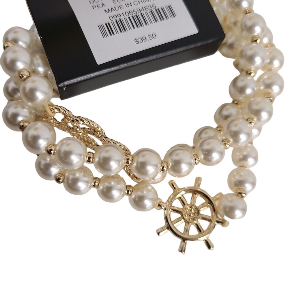 NWT J. Crew Nautical Faux Pearl Layered Bracelet Set - Picture 3 of 7